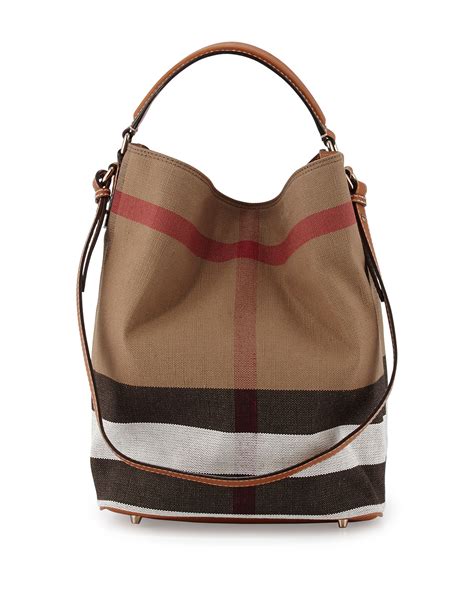 medium canvas check leather hobo bag burberry|Women's Designer Bags .